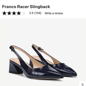 Franco Racer Slingback. Midnight Patent Faux Leather. 8.5
